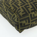 FENDI Zucca Canvas Tote Bag Nylon Black Brown Auth am11568A-11