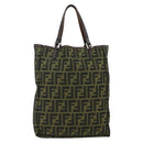 FENDI Zucca Canvas Tote Bag Nylon Black Brown Auth am11568A-3