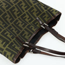 FENDI Zucca Canvas Tote Bag Nylon Black Brown Auth am11568A-6