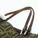 FENDI Zucca Canvas Tote Bag Nylon Black Brown Auth am11568A-8