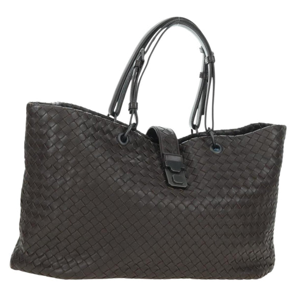 BOTTEGA VENETA INTRECCIATO Ready Lock Tote Bag Leather Brown Auth am11570SAV