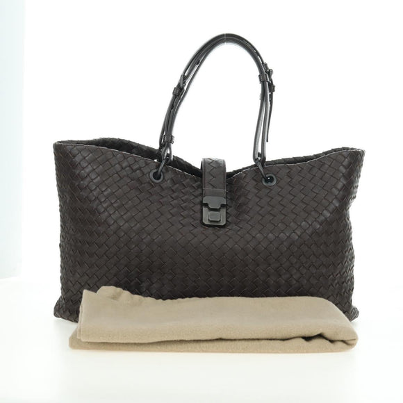 BOTTEGA VENETA INTRECCIATO Ready Lock Tote Bag Leather Brown Auth am11570SAV