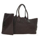 BOTTEGA VENETA INTRECCIATO Cabas MM Tote Bag Leather Brown 115664 Auth am11571V-1