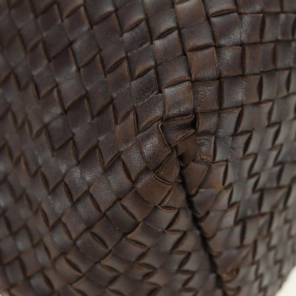 BOTTEGA VENETA INTRECCIATO Cabas MM Tote Bag Leather Brown 115664 Auth am11571V