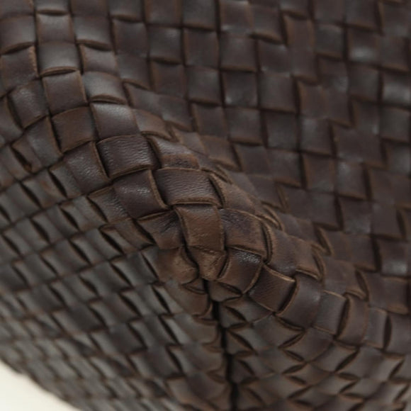 BOTTEGA VENETA INTRECCIATO Cabas MM Tote Bag Leather Brown 115664 Auth am11571V