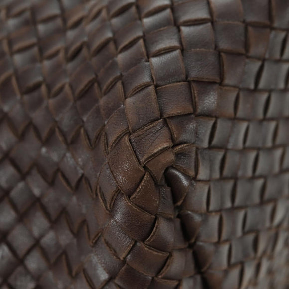 BOTTEGA VENETA INTRECCIATO Cabas MM Tote Bag Leather Brown 115664 Auth am11571V