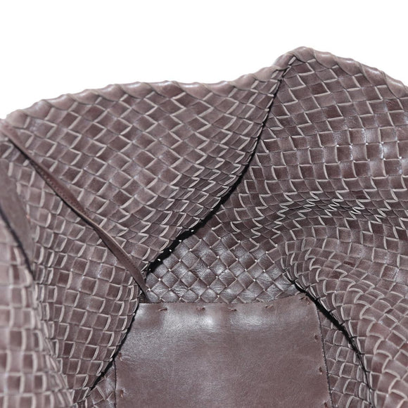 BOTTEGA VENETA INTRECCIATO Cabas MM Tote Bag Leather Brown 115664 Auth am11571V