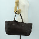 BOTTEGA VENETA INTRECCIATO Cabas MM Tote Bag Leather Brown 115664 Auth am11571V-24