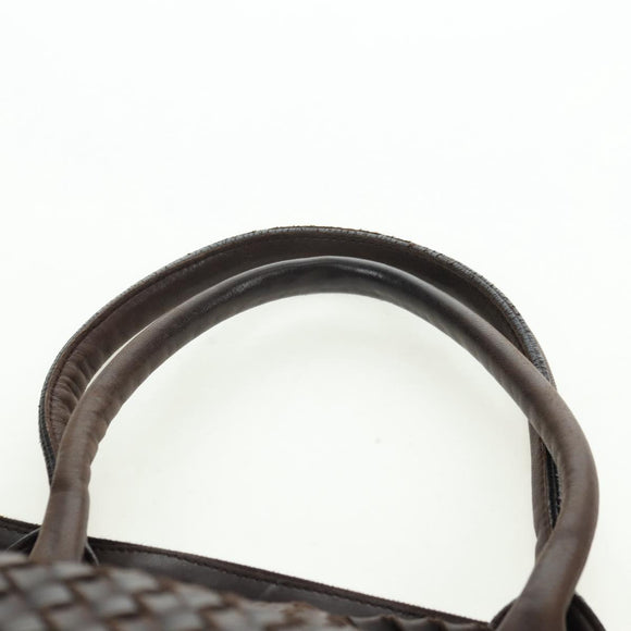 BOTTEGA VENETA INTRECCIATO Cabas MM Tote Bag Leather Brown 115664 Auth am11571V