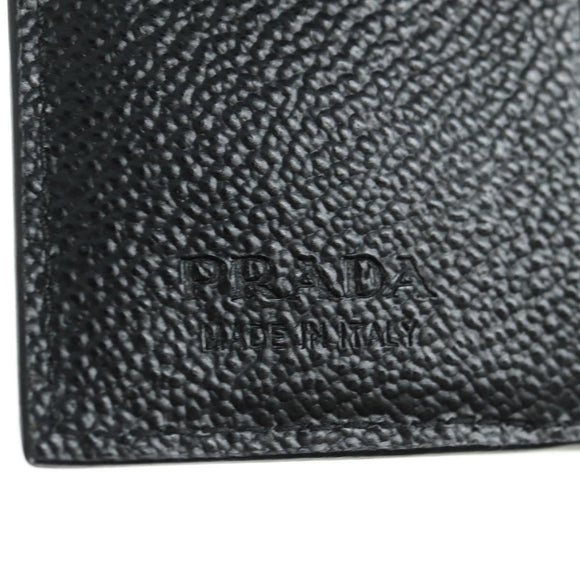 PRADA Card Case Leather Black Auth am11572V