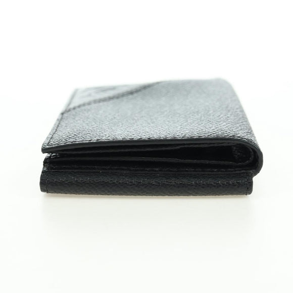PRADA Card Case Leather Black Auth am11572V