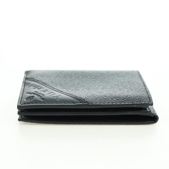 PRADA Card Case Leather Black Auth am11572V
