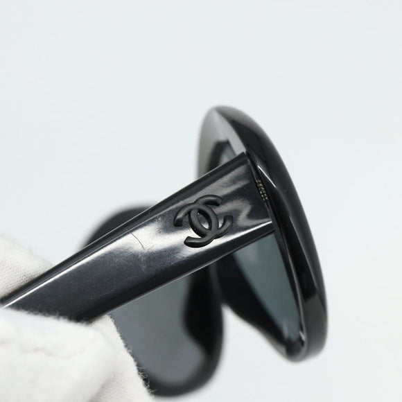 CHANEL Sunglasses plastic 2 Set Black CC Auth am11573