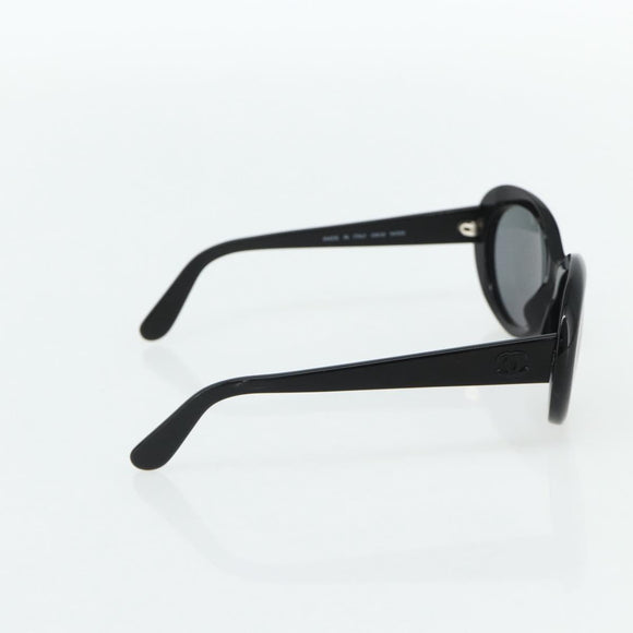 CHANEL Sunglasses plastic 2 Set Black CC Auth am11573