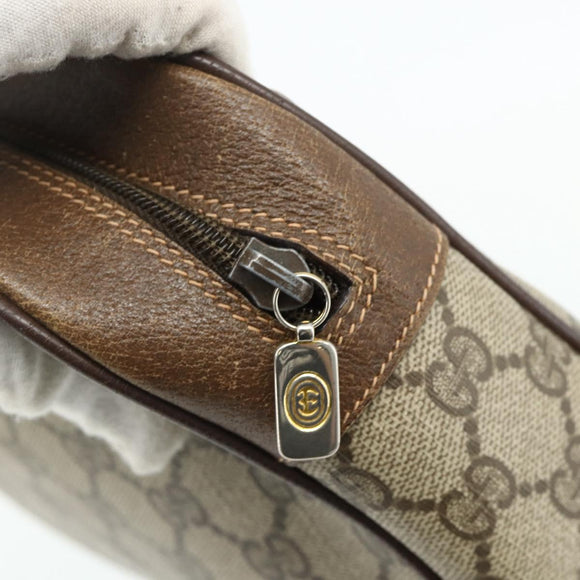 GUCCI GG Supreme Clutch Bag PVC Beige Brown Gold 89 01 044 Auth am11575
