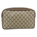 GUCCI GG Supreme Clutch Bag PVC Beige Brown Gold 89 01 044 Auth am11575-3