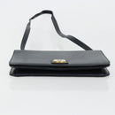 Christian Dior Shoulder Bag Leather Navy Gold Auth am11577-5