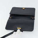 Christian Dior Shoulder Bag Leather Navy Gold Auth am11577-11