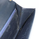 Christian Dior Shoulder Bag Leather Navy Gold Auth am11577-19