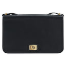 Christian Dior Shoulder Bag Leather Navy Gold Auth am11577-13