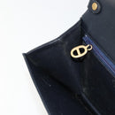 Christian Dior Shoulder Bag Leather Navy Gold Auth am11577-20