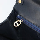 Christian Dior Shoulder Bag Leather Navy Gold Auth am11577-21