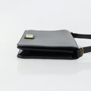 Christian Dior Shoulder Bag Leather Navy Gold Auth am11577-3