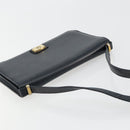 Christian Dior Shoulder Bag Leather Navy Gold Auth am11577-6