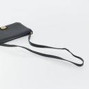 Christian Dior Shoulder Bag Leather Navy Gold Auth am11577-7