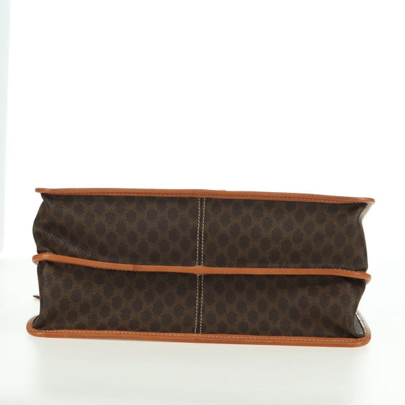 CELINE Macadam Canvas Hand Bag PVC Leather 2way Brown Gold Auth am11580V