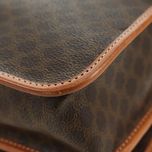 CELINE Macadam Canvas Hand Bag PVC Leather 2way Brown Gold Auth am11580V