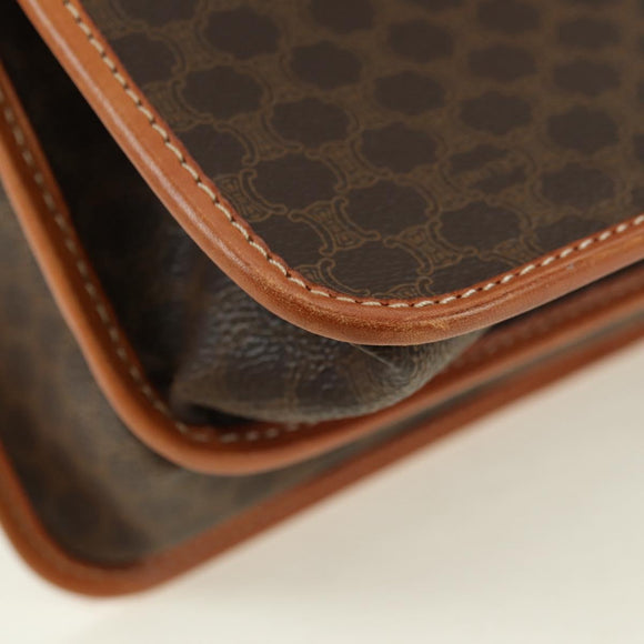 CELINE Macadam Canvas Hand Bag PVC Leather 2way Brown Gold Auth am11580V