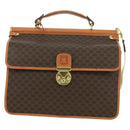 CELINE Macadam Canvas Hand Bag PVC Leather 2way Brown Gold Auth am11580V-2