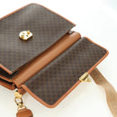 CELINE Macadam Canvas Hand Bag PVC Leather 2way Brown Gold Auth am11580V-20