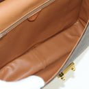 CELINE Macadam Canvas Hand Bag PVC Leather 2way Brown Gold Auth am11580V-22