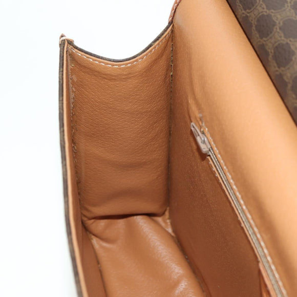 CELINE Macadam Canvas Hand Bag PVC Leather 2way Brown Gold Auth am11580V
