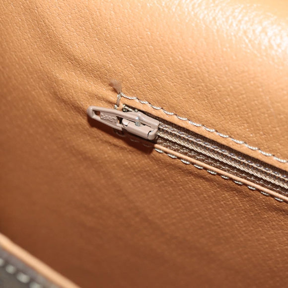 CELINE Macadam Canvas Hand Bag PVC Leather 2way Brown Gold Auth am11580V
