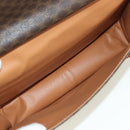 CELINE Macadam Canvas Hand Bag PVC Leather 2way Brown Gold Auth am11580V-28