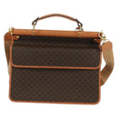 CELINE Macadam Canvas Hand Bag PVC Leather 2way Brown Gold Auth am11580V-3