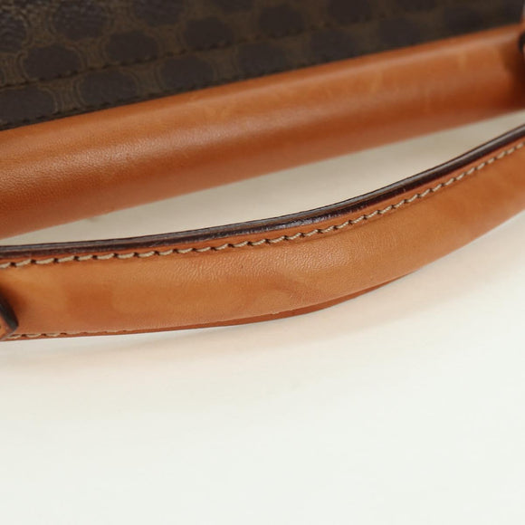 CELINE Macadam Canvas Hand Bag PVC Leather 2way Brown Gold Auth am11580V