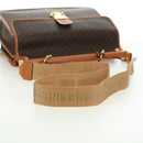 CELINE Macadam Canvas Hand Bag PVC Leather 2way Brown Gold Auth am11580V-9