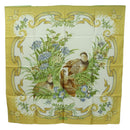Salvatore Ferragamo Bird Pattern Scarf Silk Yellow Auth am11583A-1