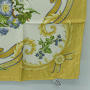 Salvatore Ferragamo Bird Pattern Scarf Silk Yellow Auth am11583A-10