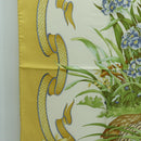 Salvatore Ferragamo Bird Pattern Scarf Silk Yellow Auth am11583A-5