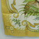 Salvatore Ferragamo Bird Pattern Scarf Silk Yellow Auth am11583A-8