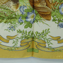 Salvatore Ferragamo Bird Pattern Scarf Silk Yellow Auth am11583A-9