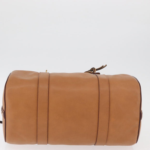 Chloe Sam Mini Boston Bag Leather 2way Beige Gold Auth am11584A
