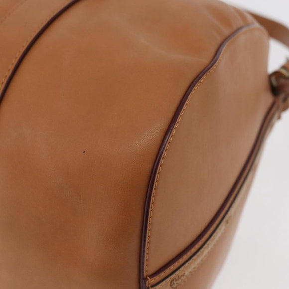 Chloe Sam Mini Boston Bag Leather 2way Beige Gold Auth am11584A