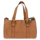 Chloe Sam Mini Boston Bag Leather 2way Beige Gold Auth am11584A-2