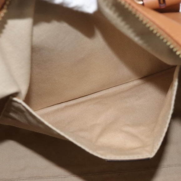 Chloe Sam Mini Boston Bag Leather 2way Beige Gold Auth am11584A